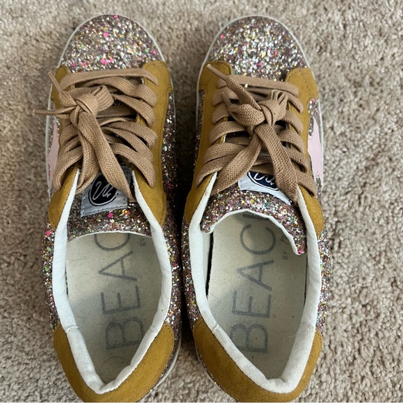 Beach by Matisse Melody Pink Glitter Sneakers with Pink Star Sz 7M - Picture 2 of 5